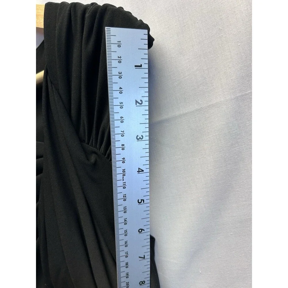 Lauren Ralph Lauren Ruched Sleeveless Sheath Dress Black Draped Women’s 10P - Picture 5 of 9